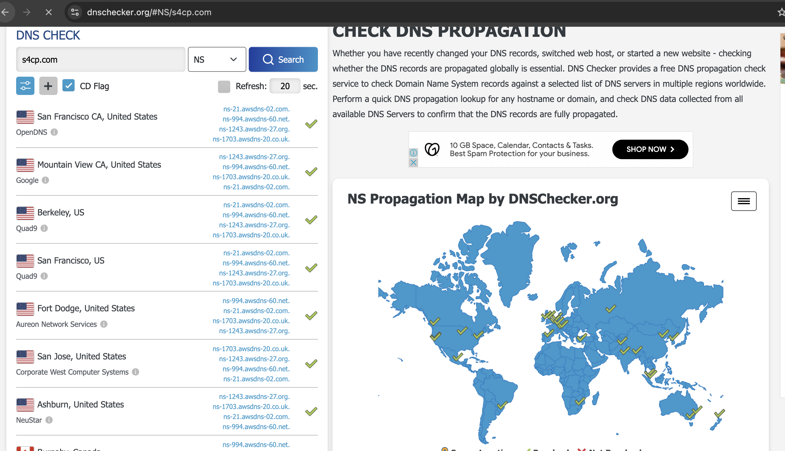 AWS DNS Name Server Propagation